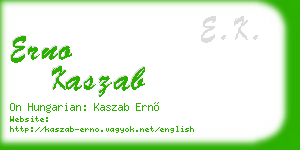 erno kaszab business card