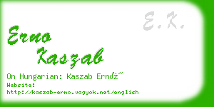 erno kaszab business card